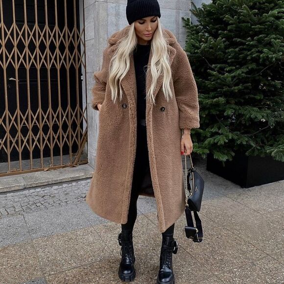 Mango Faux Fur Coat New - Picture 4 of 5